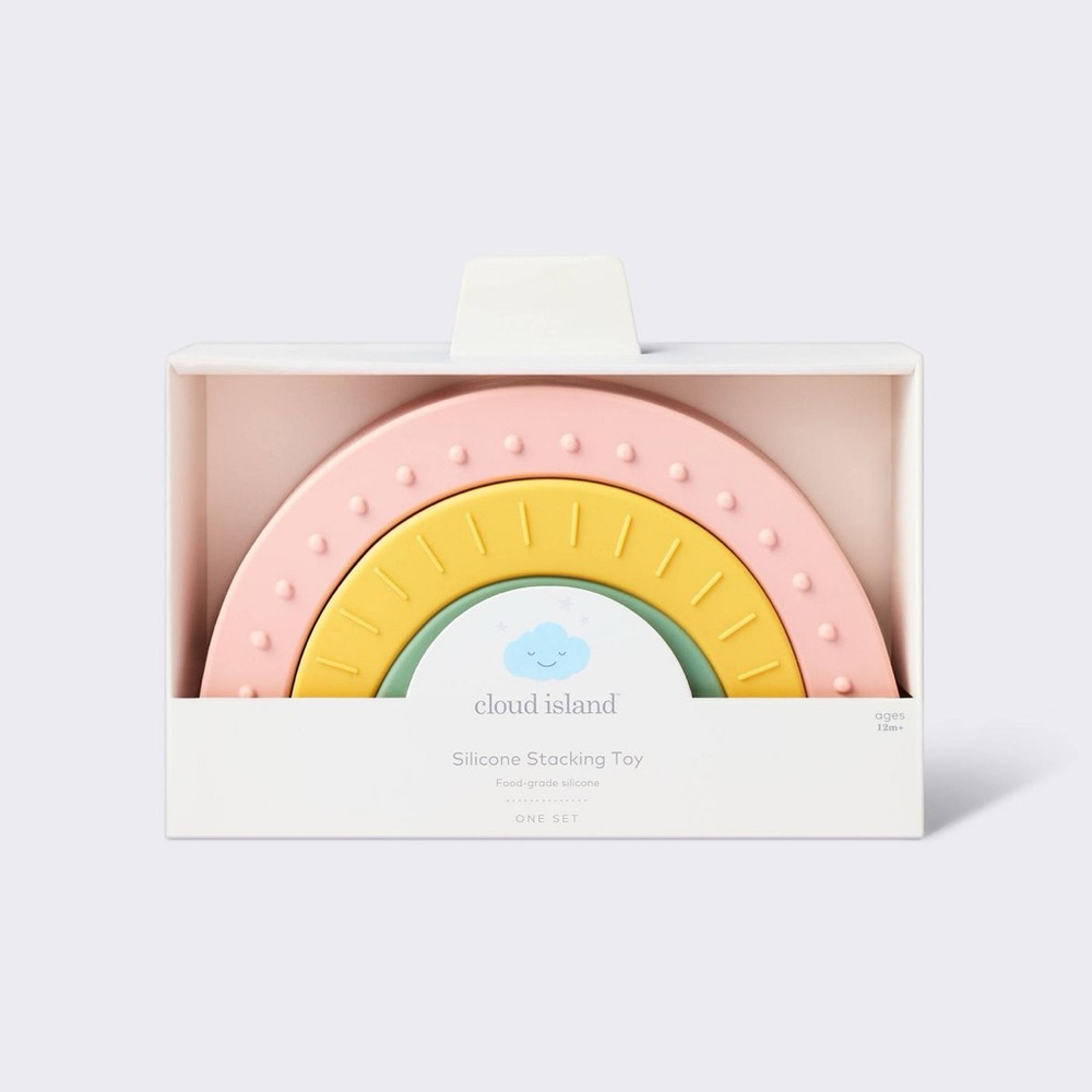 NWT Cloud Island Rainbow Silicone Stacking Toy